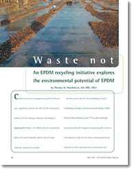 Waste Not An EPDM Recycling